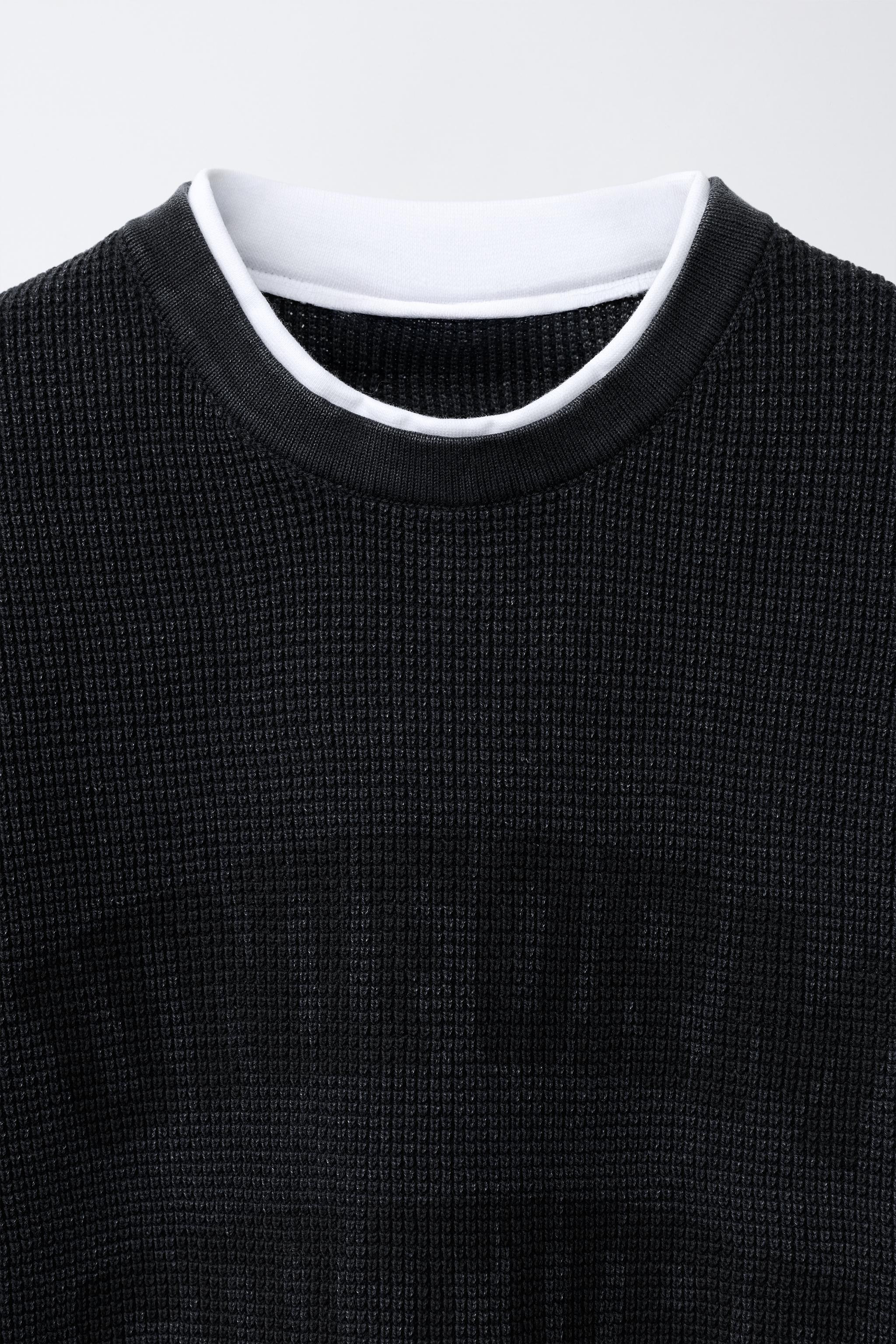 T-SHIRT WAFFLE DOUBLE MANCHE INSCRIPTION
